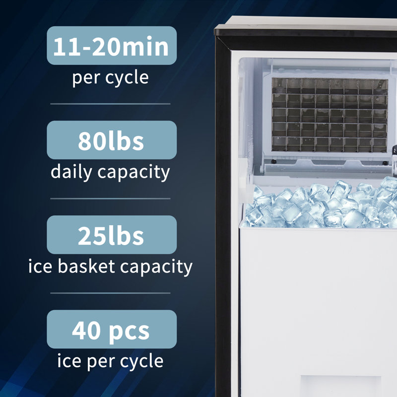 Kognita 80Lb Daily Production BuiltIn Undercounter Ice Maker & Reviews
